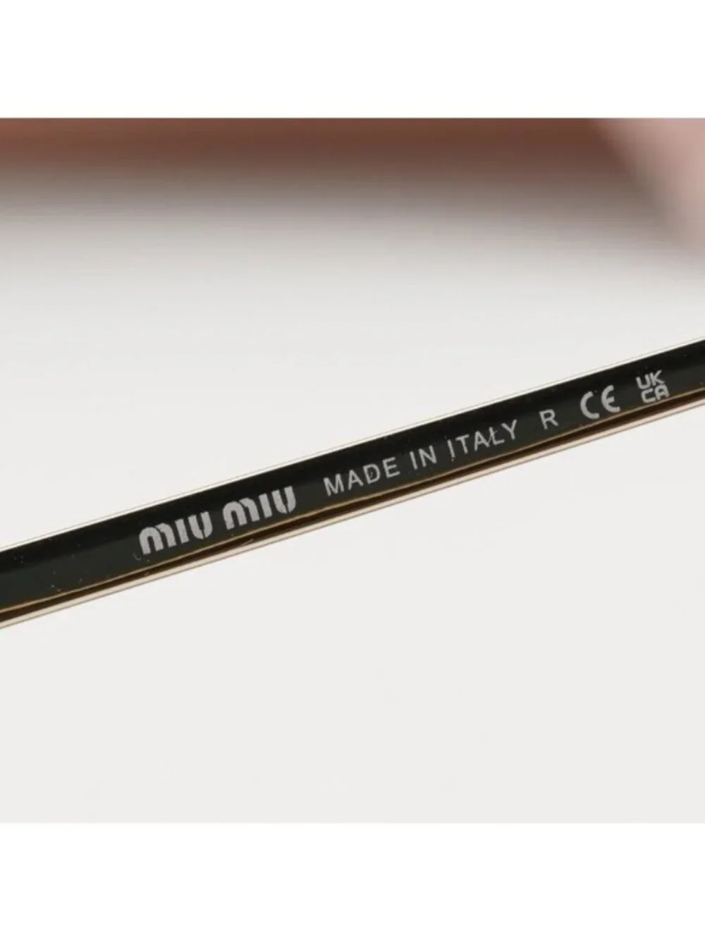 Miu Miu MUB50S ZVN80O Rectangle Sunglasses – Gold/Light Blue
